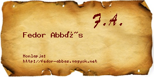Fedor Abbás névjegykártya
